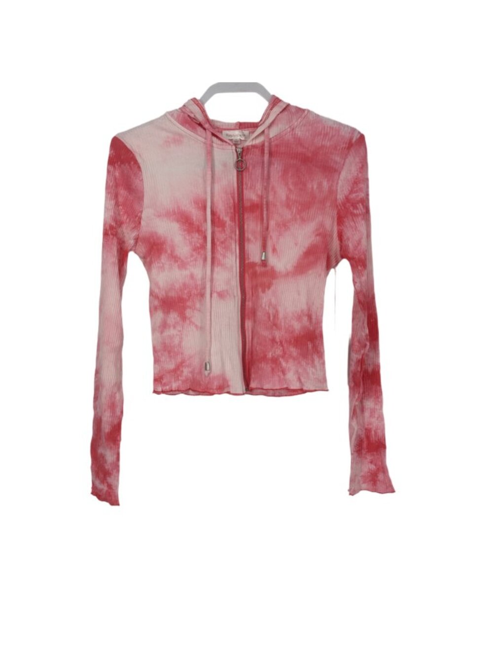 3 Piece Tie Dye Lounge Set Large Pink Ribbed Cami Top + Flare Pants + Hoodie Y2K - Picture 2 of 11